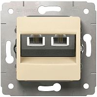 Розетка телефонная без рамки Legrand Cariva 2-м. RJ11+RJ11 слоновая кость картинка